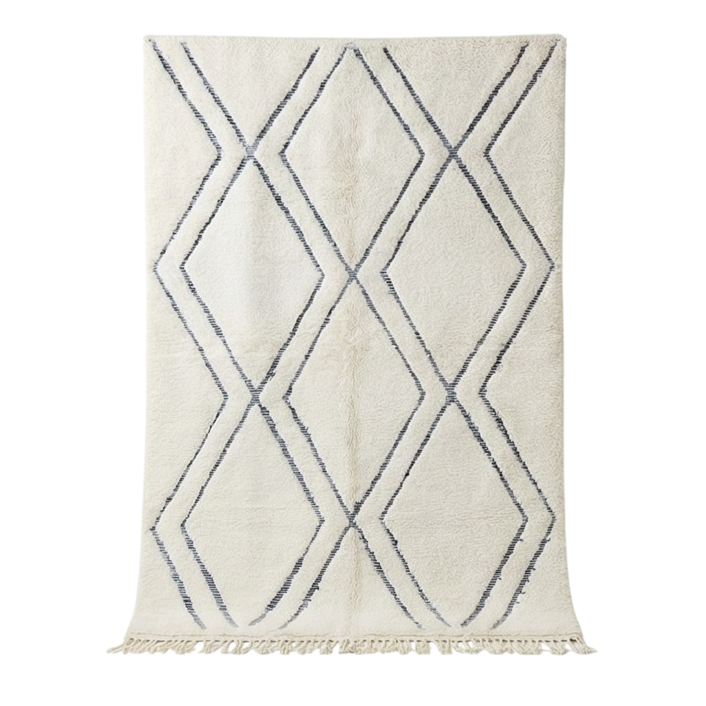 Grand tapis à losanges reliefs 200x300 cm