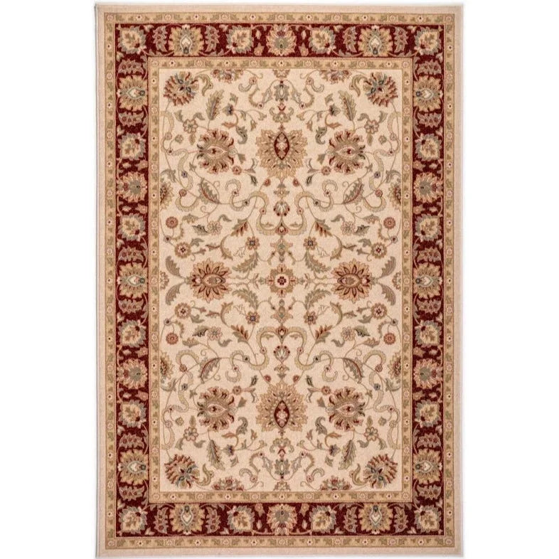 tapis oriental beige et rouge