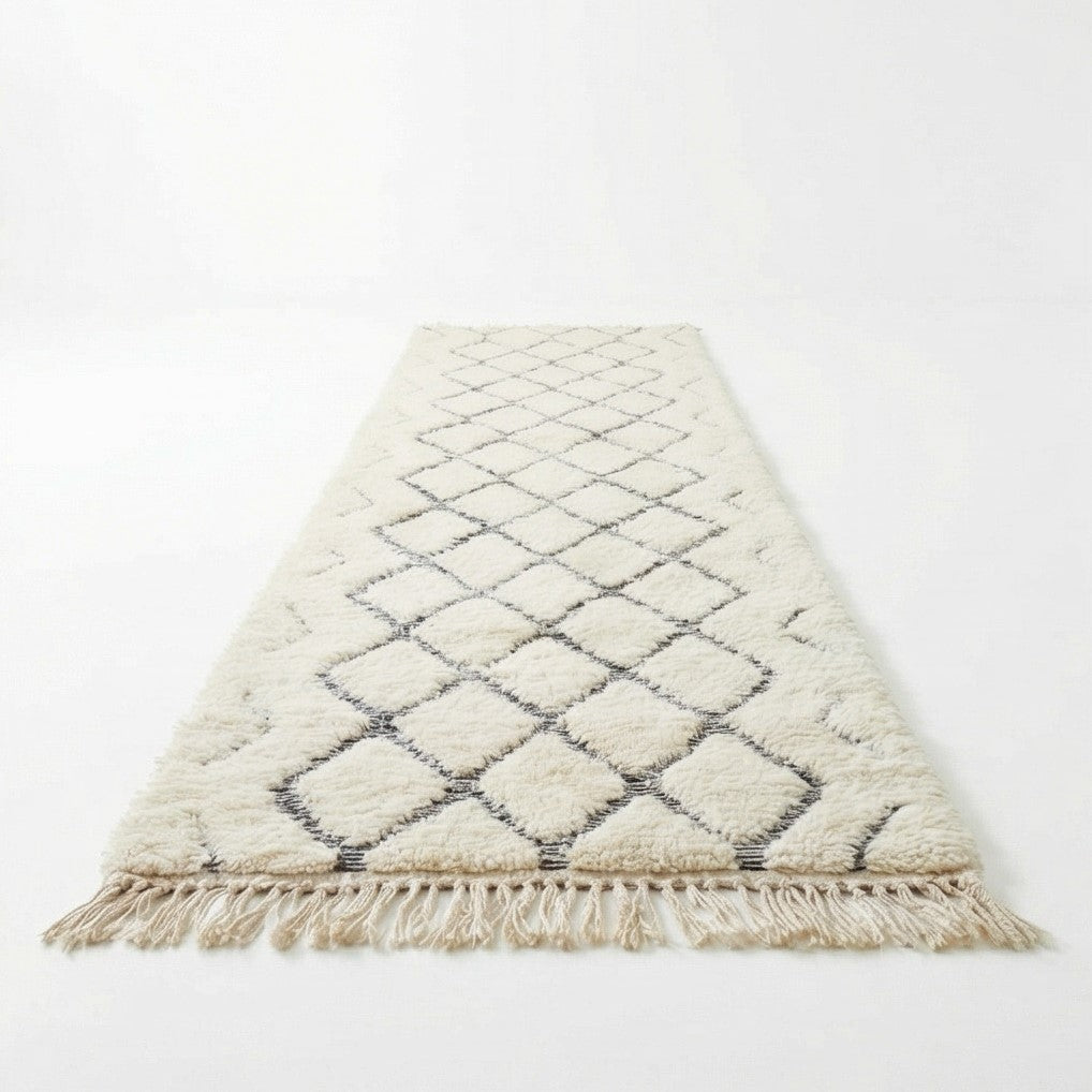 Tapis couloir berbère motifs creusés