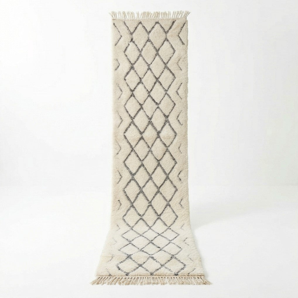 Tapis couloir berbère motifs creusés