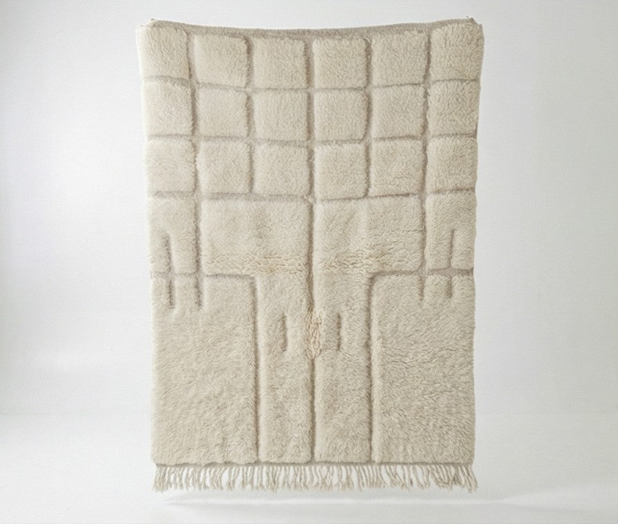 Petit tapis marocain graphique blanc