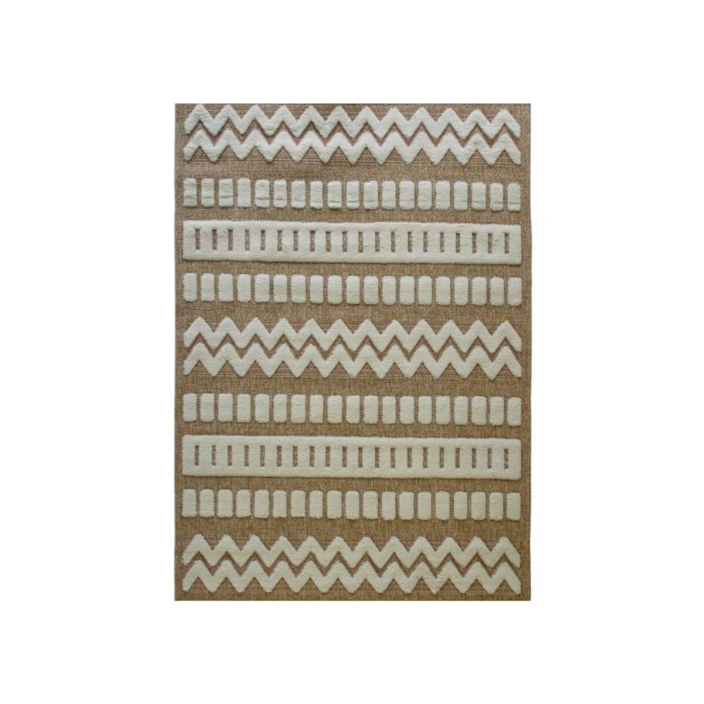 Tapis en jute beige géométrique contemporain
