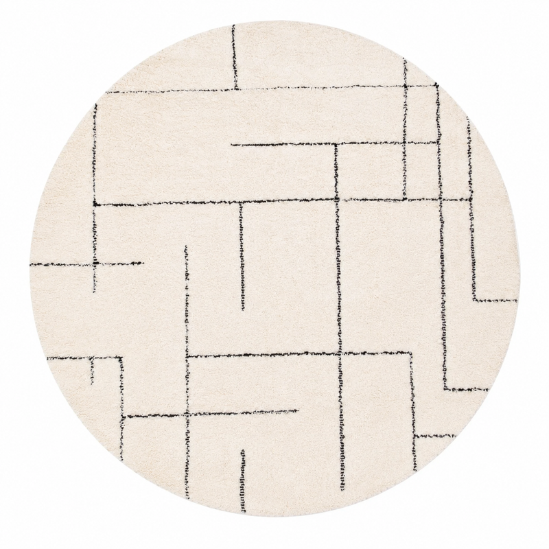 Tapis berbère rond graphique - Sur mesure