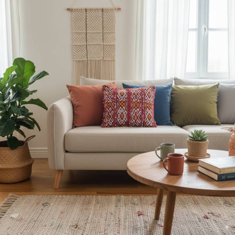 Coussin Berbère Brodé à la Main | MAZIR