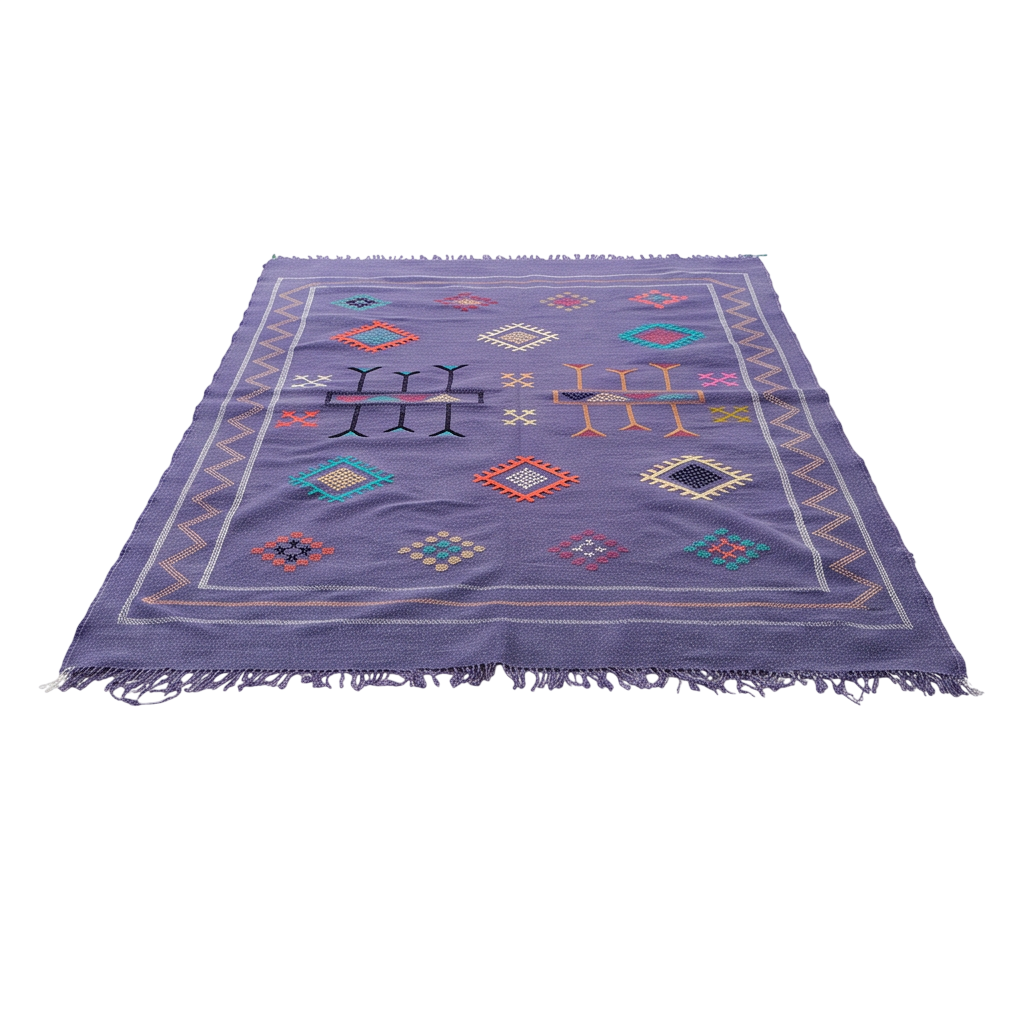 Tapis berbère violet motifs berbères