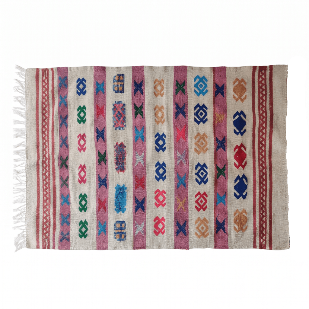 Tapis berbère multicolore kilim 90x140 cm