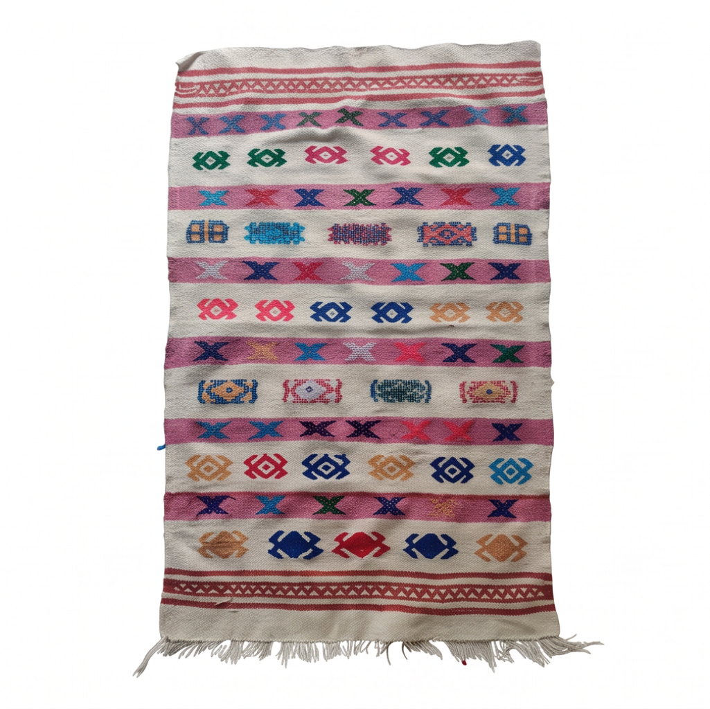 Tapis berbère multicolore kilim 90x140 cm