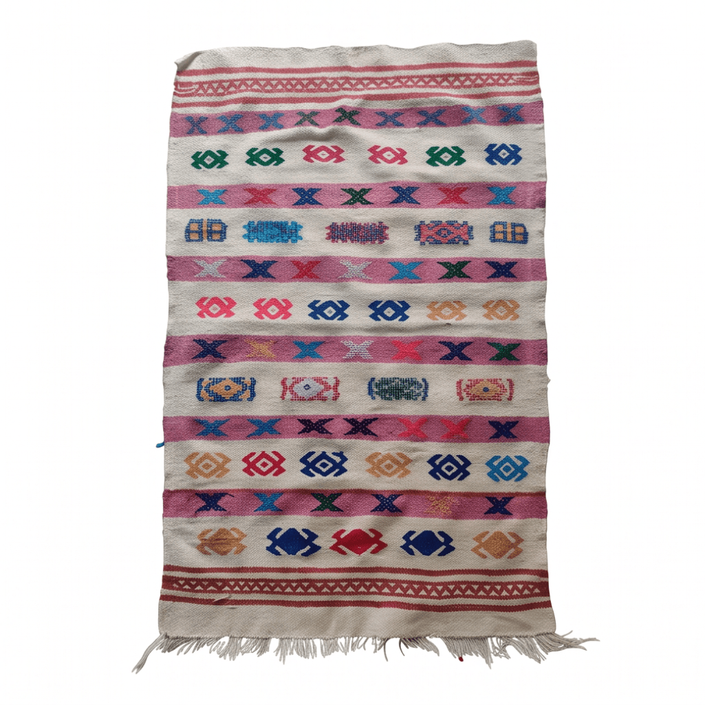 Tapis berbère multicolore kilim 90x140 cm