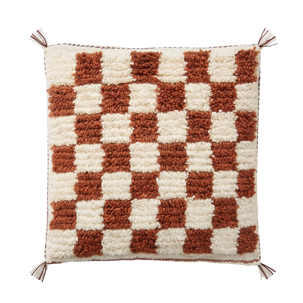 Coussin berbère damier marron