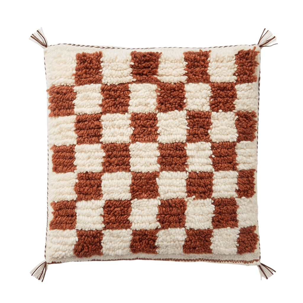Coussin berbère damier marron