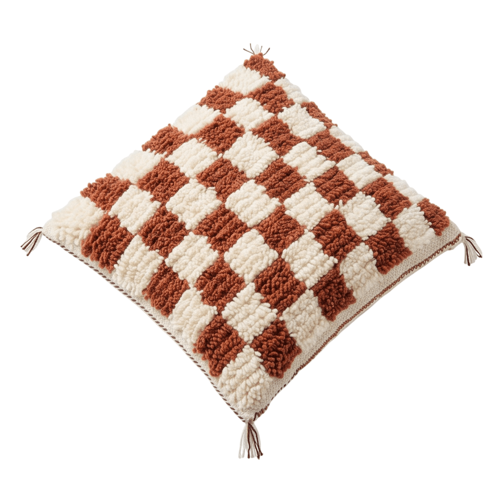 Coussin berbère damier marron