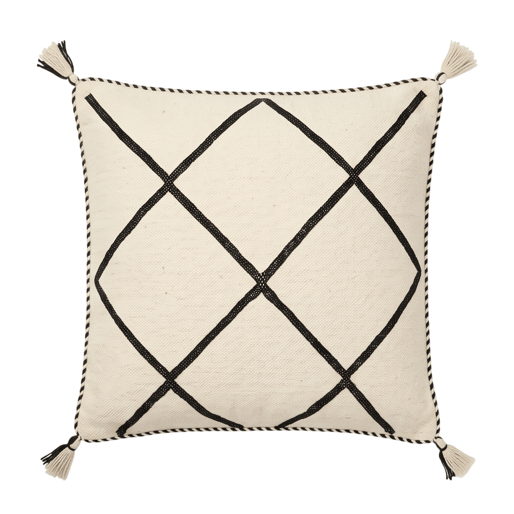 Coussin Kilim berbère blanc et noir
