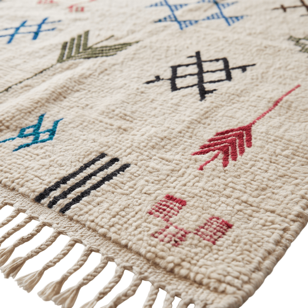 Tapis berbère symboles épars écru 105x170 cm
