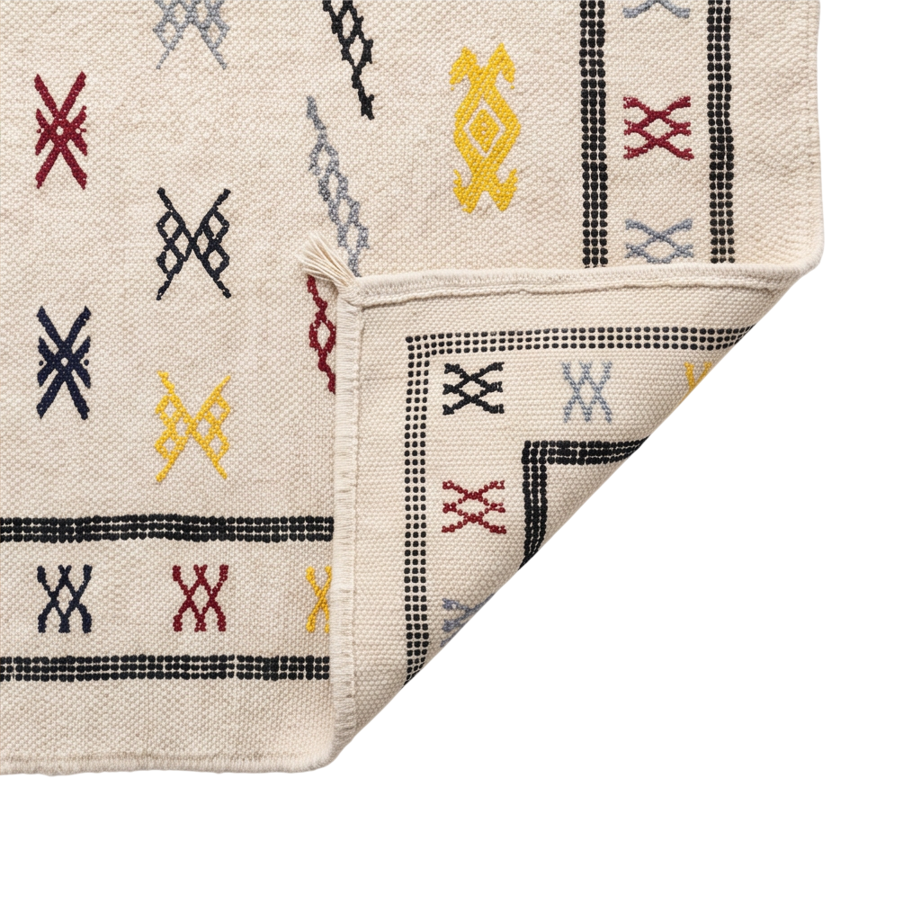Tapis berbère blanc médaillon central 100x160 cm