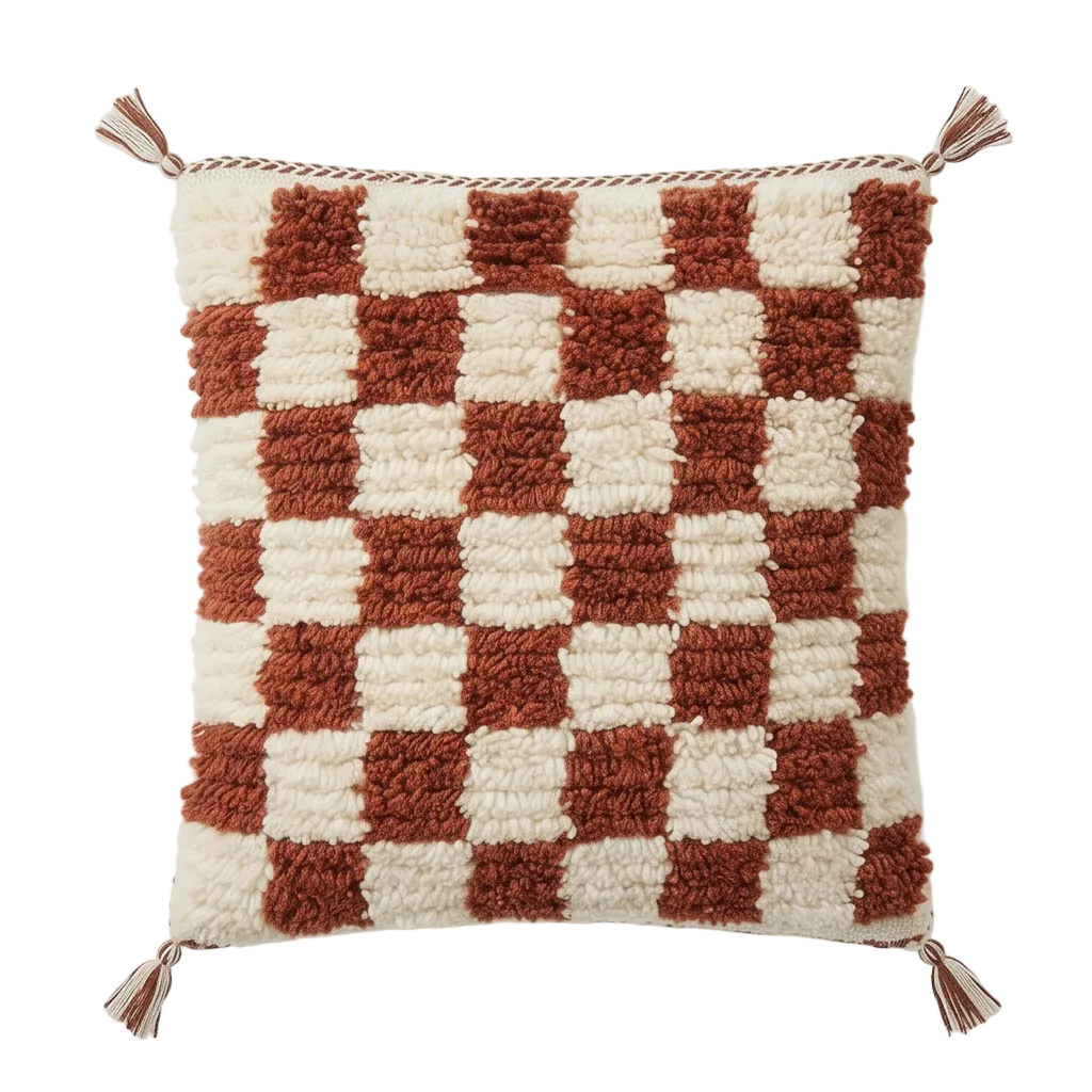 Coussin berbère damier marron