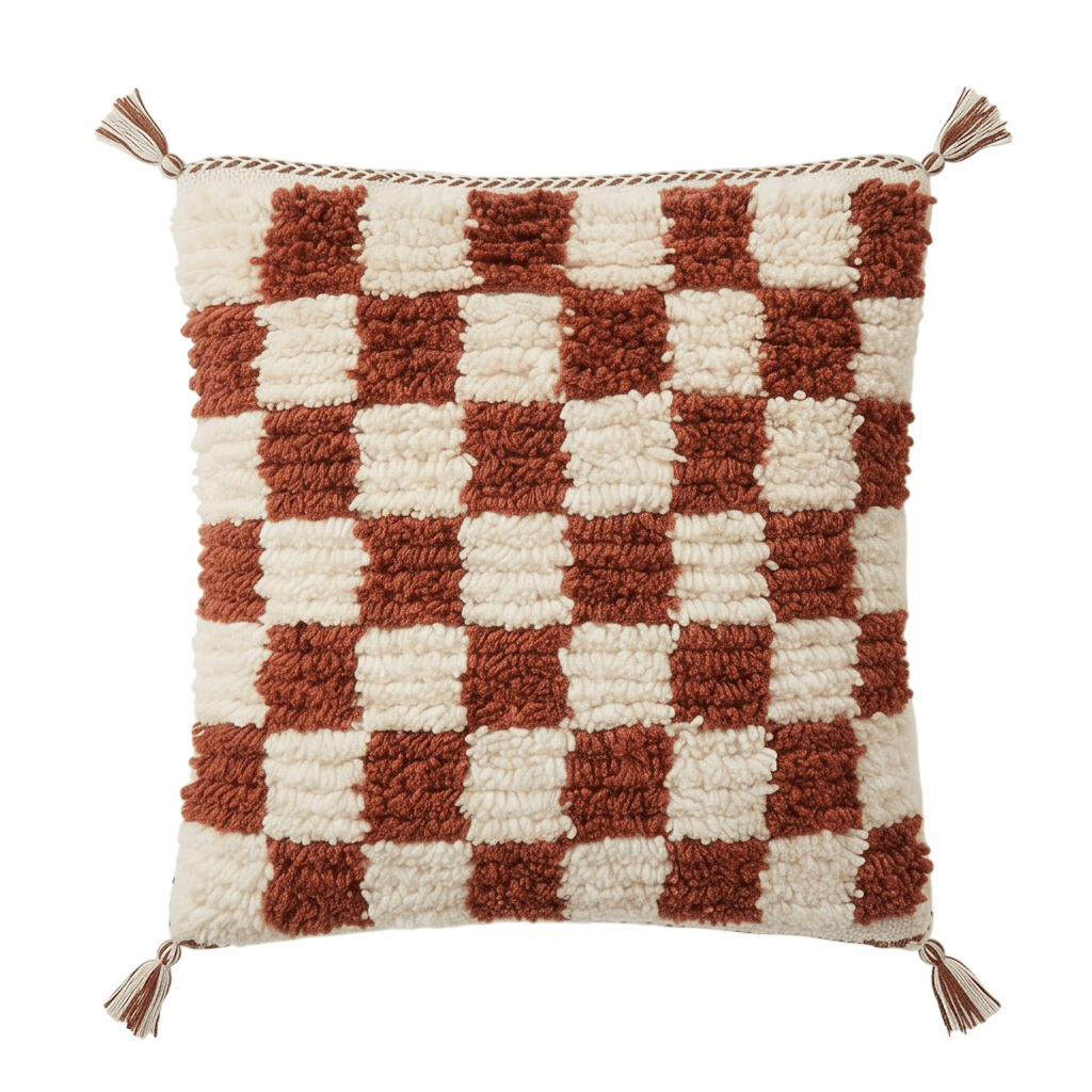 Coussin berbère damier marron
