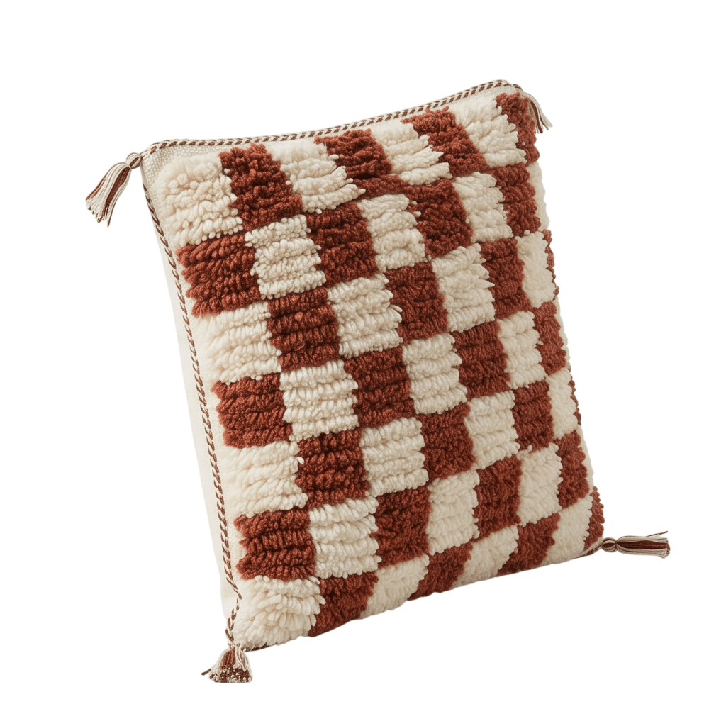 Coussin berbère damier marron