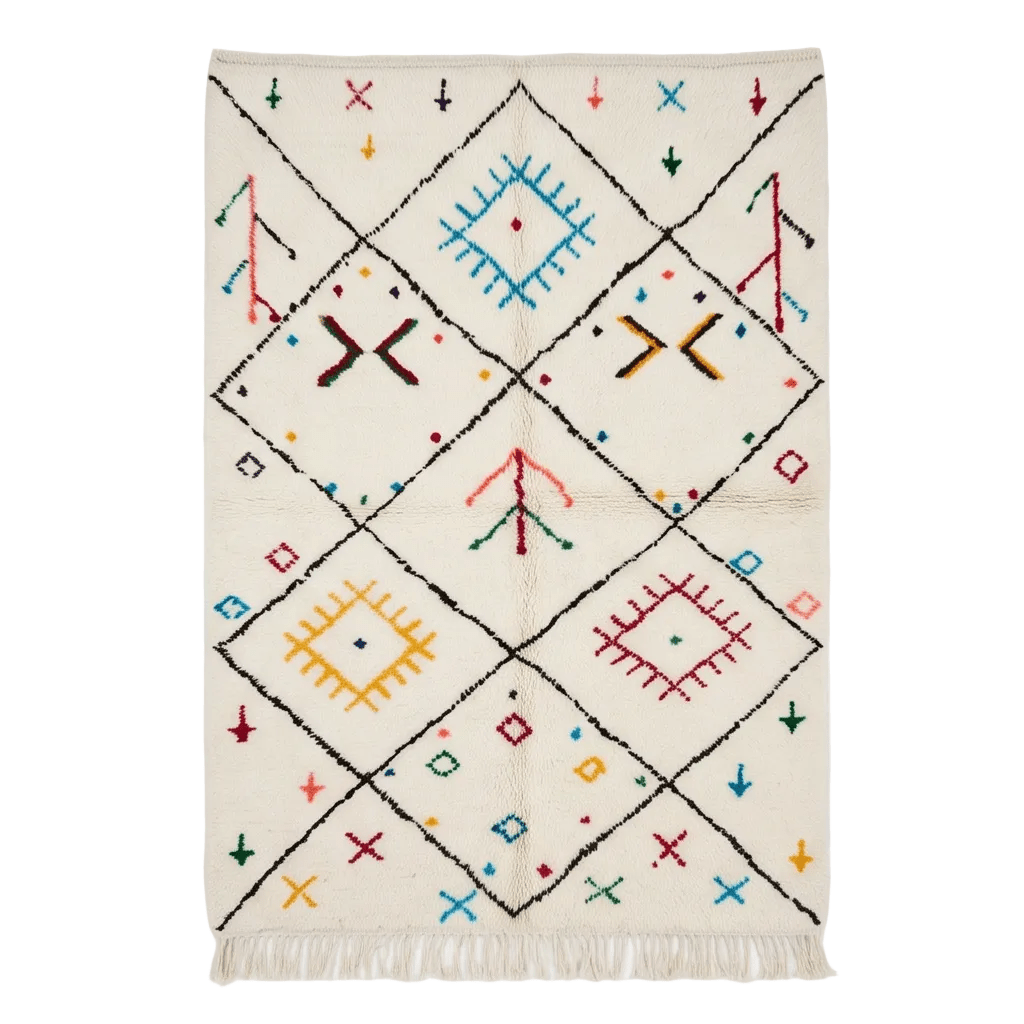 Tapis berbère symboles berbères multicolores