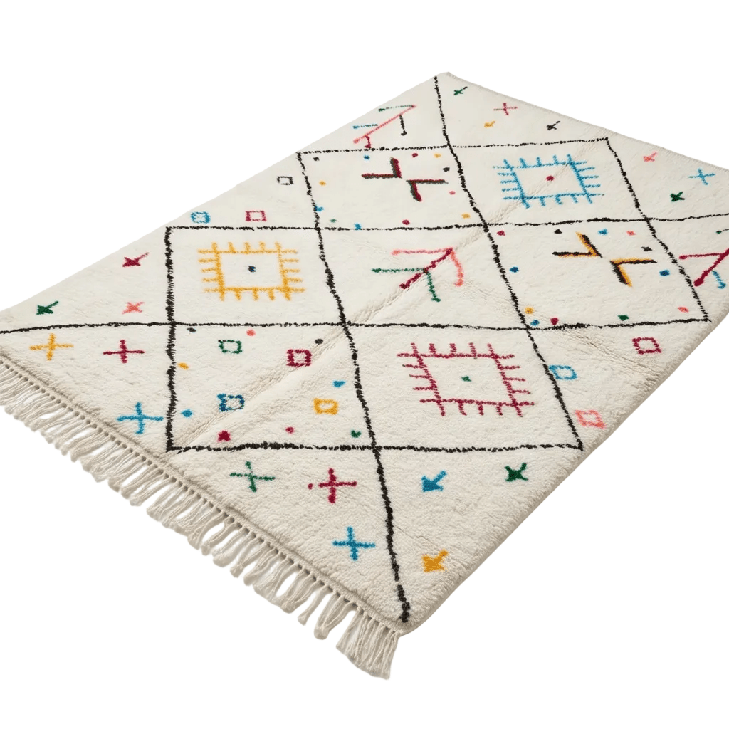 Tapis berbère symboles berbères multicolores