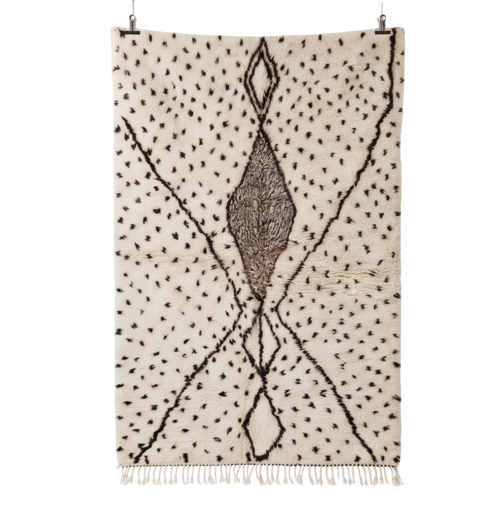 Tapis berbère Azilal à pois noirs