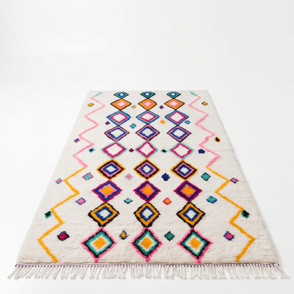 Tapis Azilal à losanges colorés
