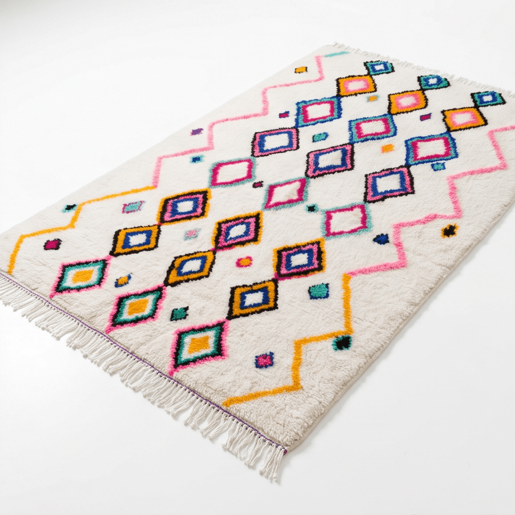 Tapis Azilal à losanges colorés