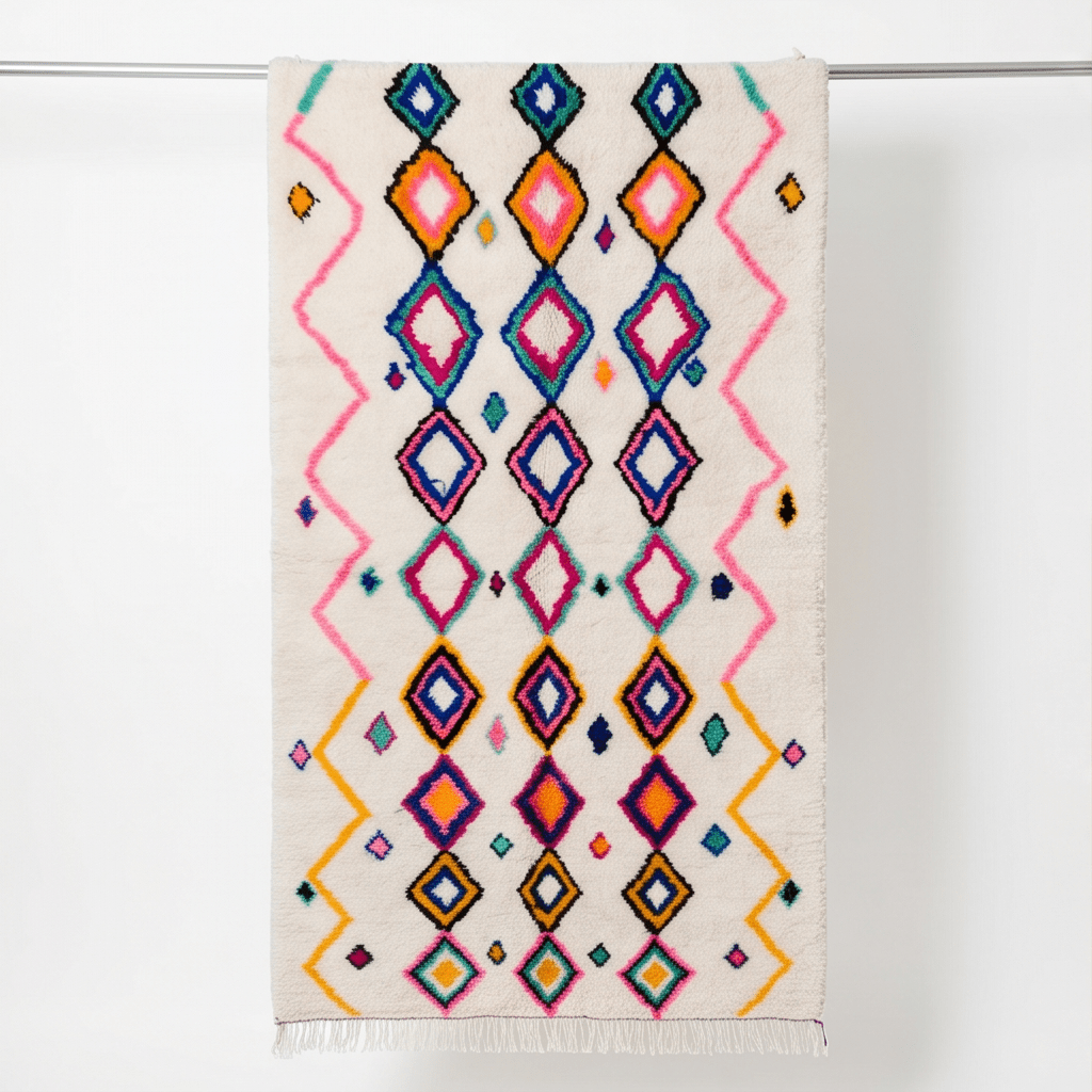 Tapis Azilal à losanges colorés