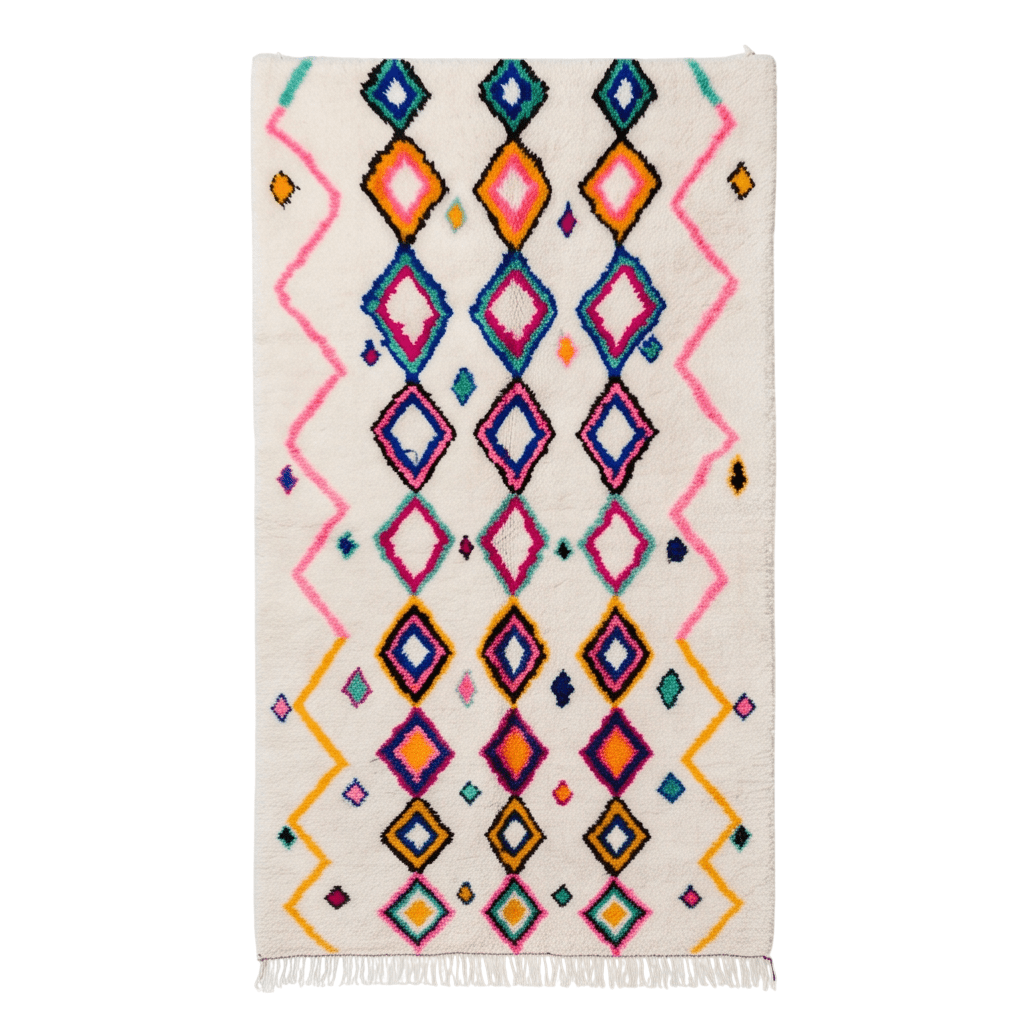 Tapis Azilal à losanges colorés