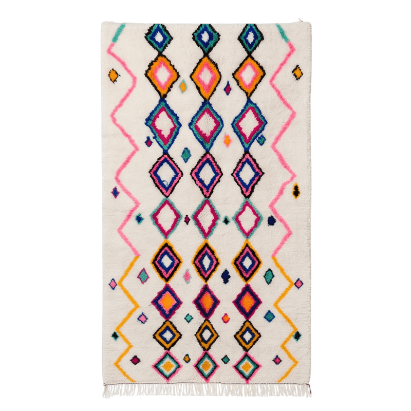 Tapis Azilal à losanges colorés
