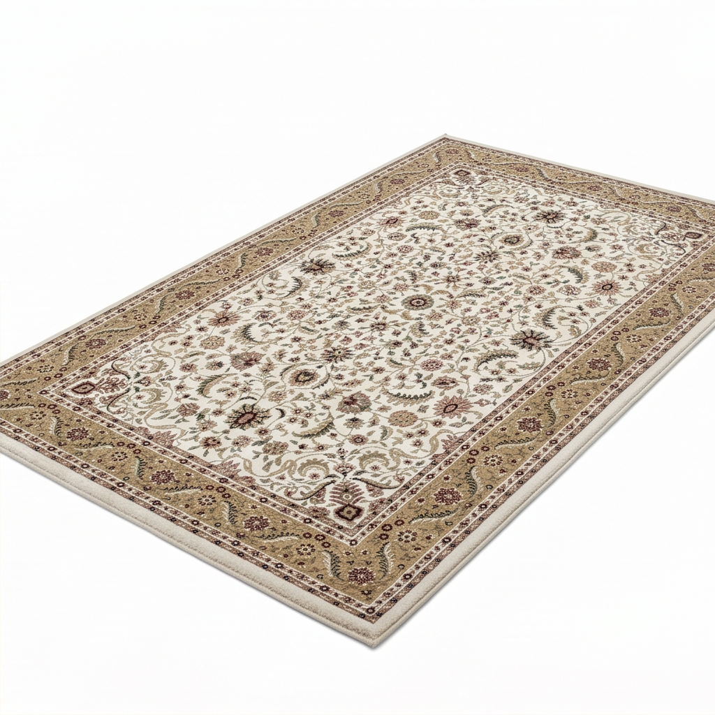 Tapis persan crème doré Lara - Laine