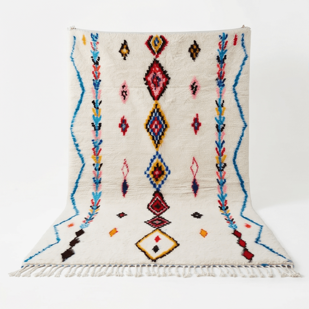 Tapis berbère Azilal motifs joyeux