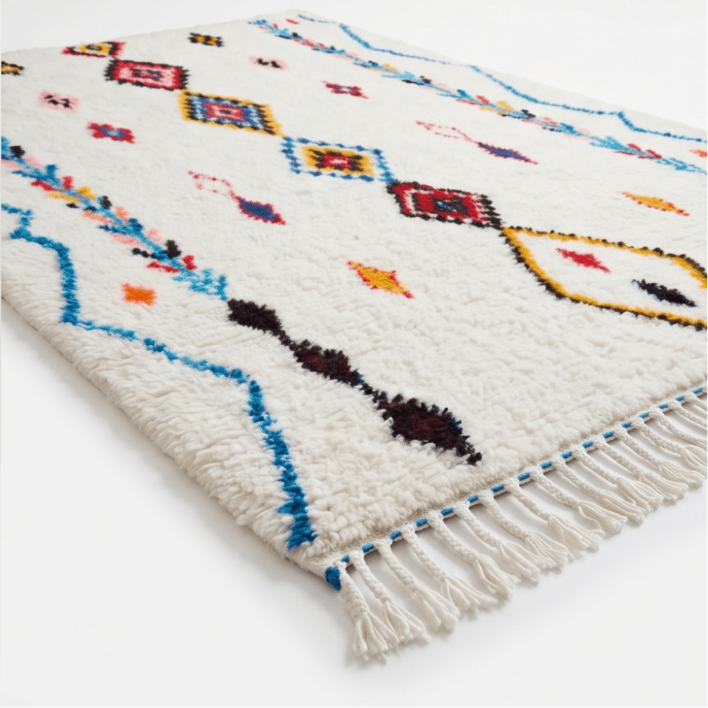 Tapis berbère Azilal motifs joyeux