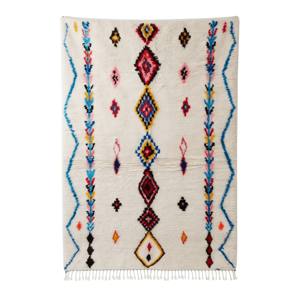 Tapis berbère Azilal motifs joyeux