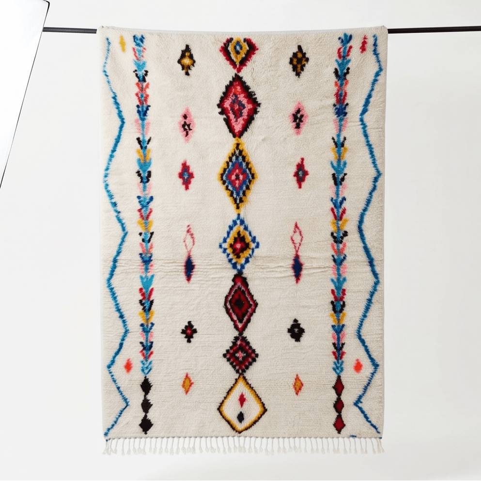 Tapis berbère Azilal motifs joyeux