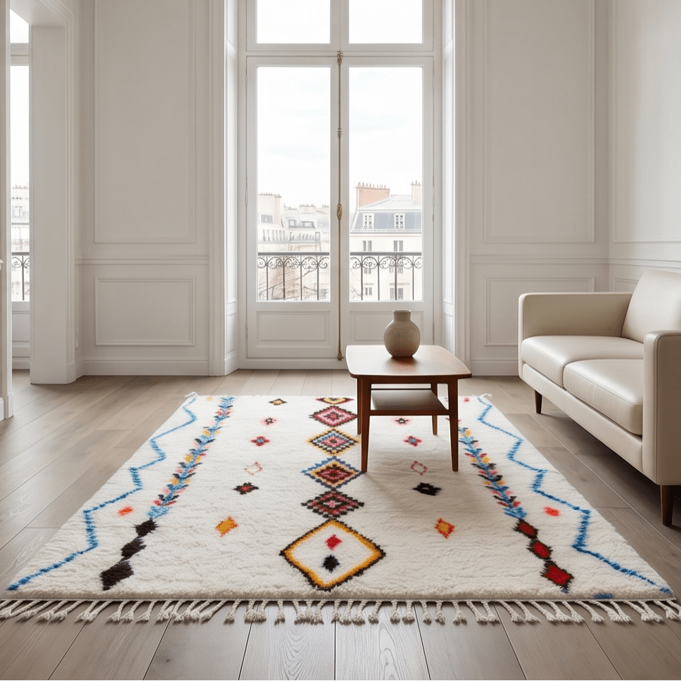 Tapis berbère Azilal motifs joyeux