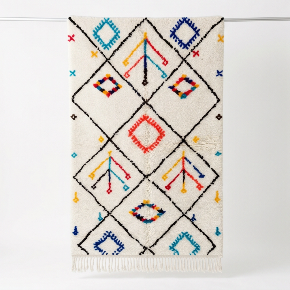 Tapis Beni Ouarain à motifs Azilal