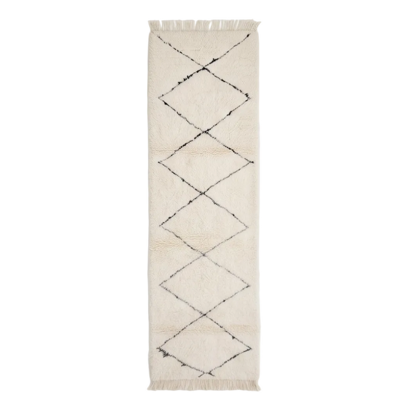 Tapis couloir Beni Ouarain à losanges - Sur mesure