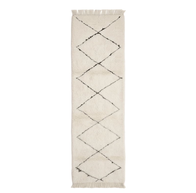 Tapis couloir Beni Ouarain à losanges - Sur mesure
