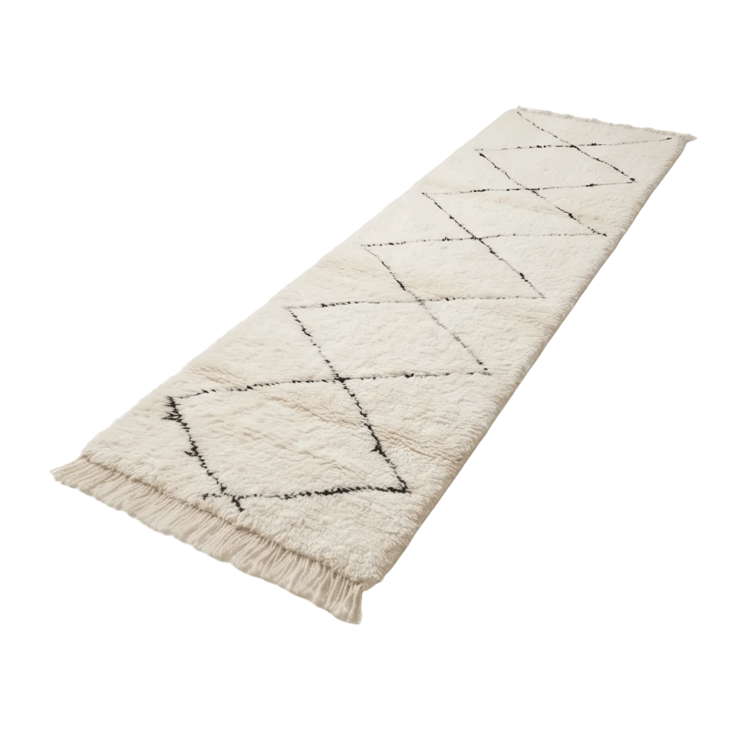 Tapis couloir Beni Ouarain à losanges - Sur mesure