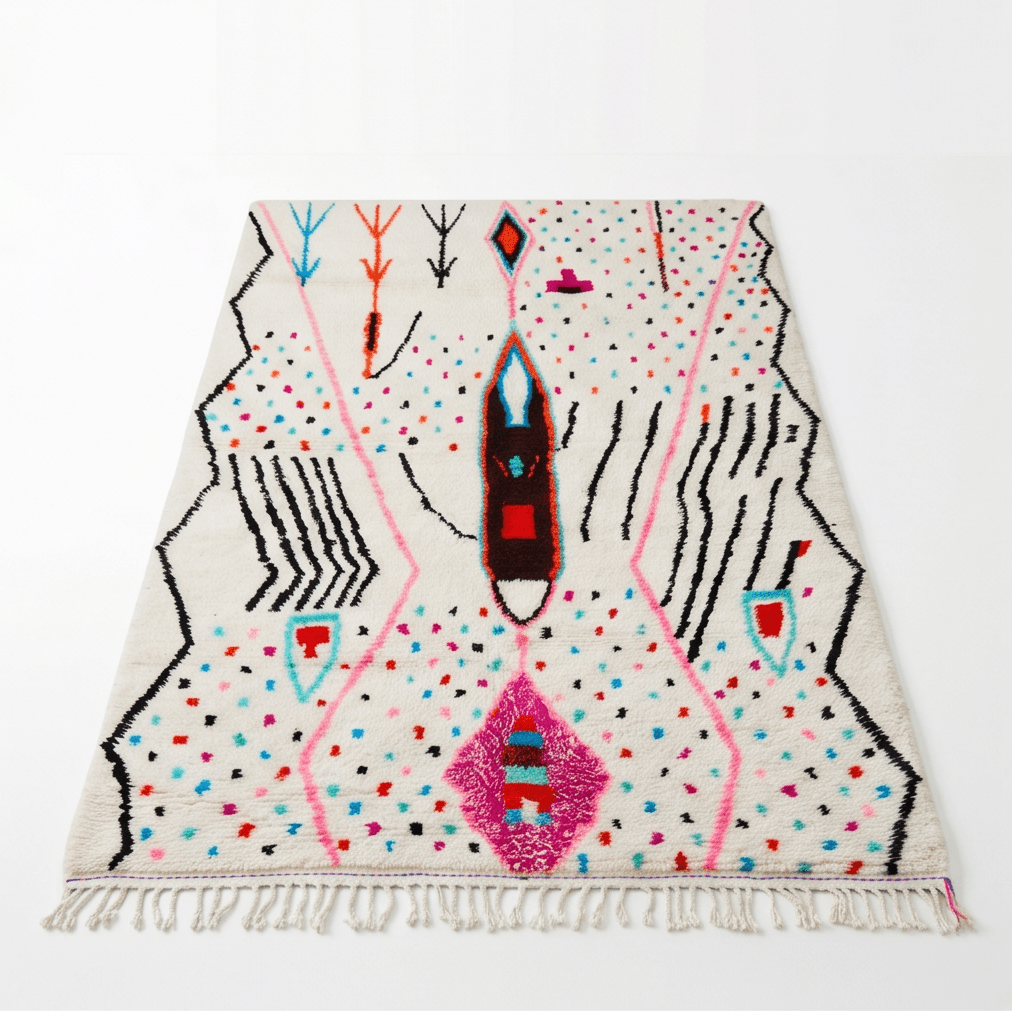 Grand Tapis Azilal pois colorés 200x300 cm
