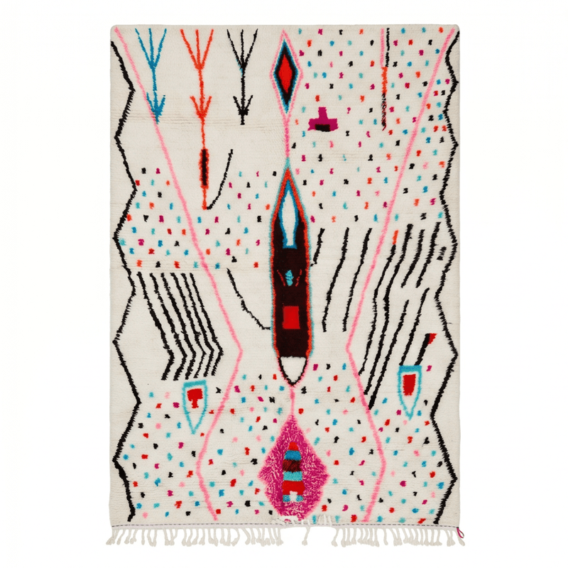 Grand Tapis Azilal pois colorés 200x300 cm