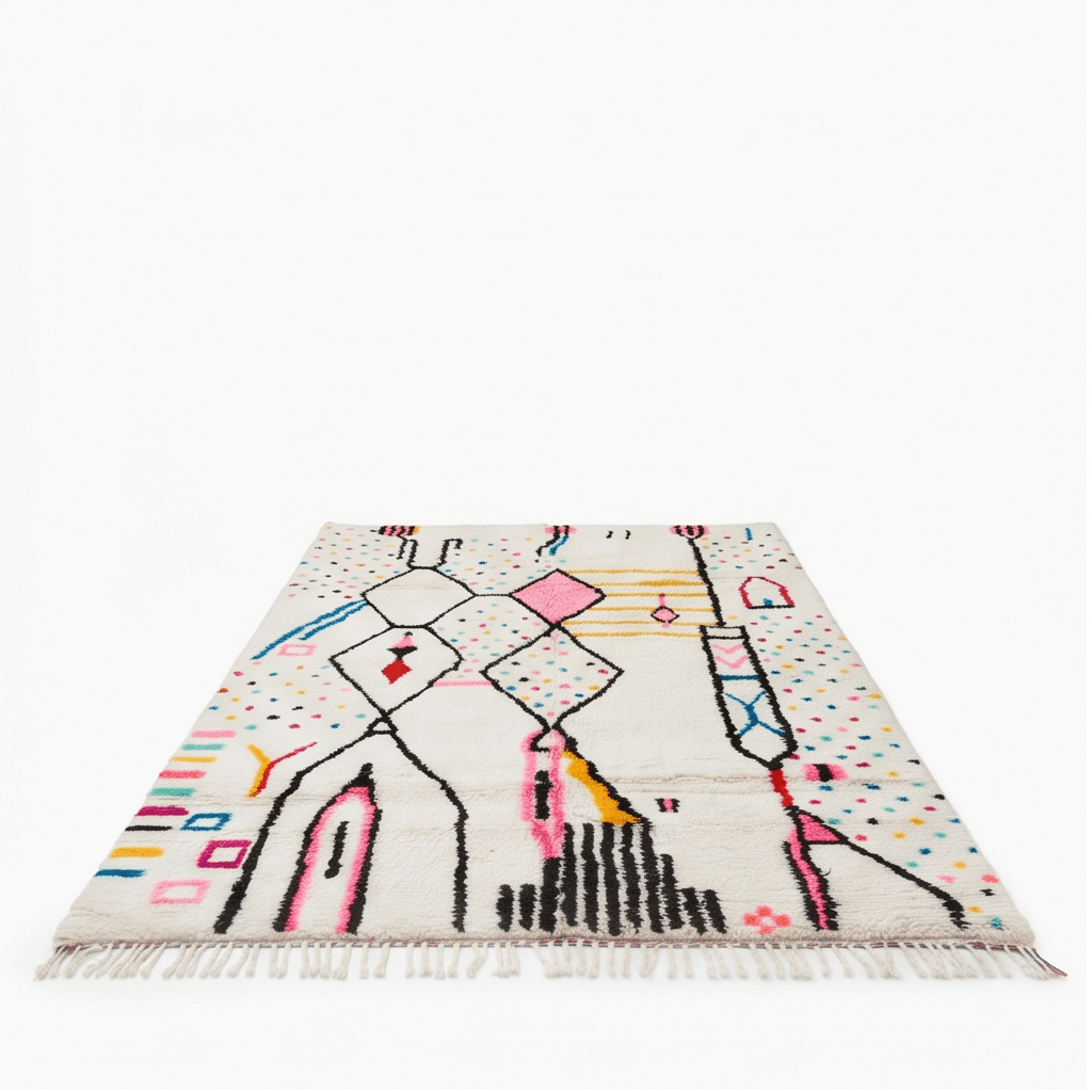 Grand tapis Azilal coloré 200x300 cm