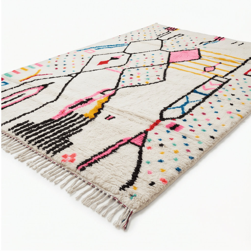 Grand tapis Azilal coloré 200x300 cm