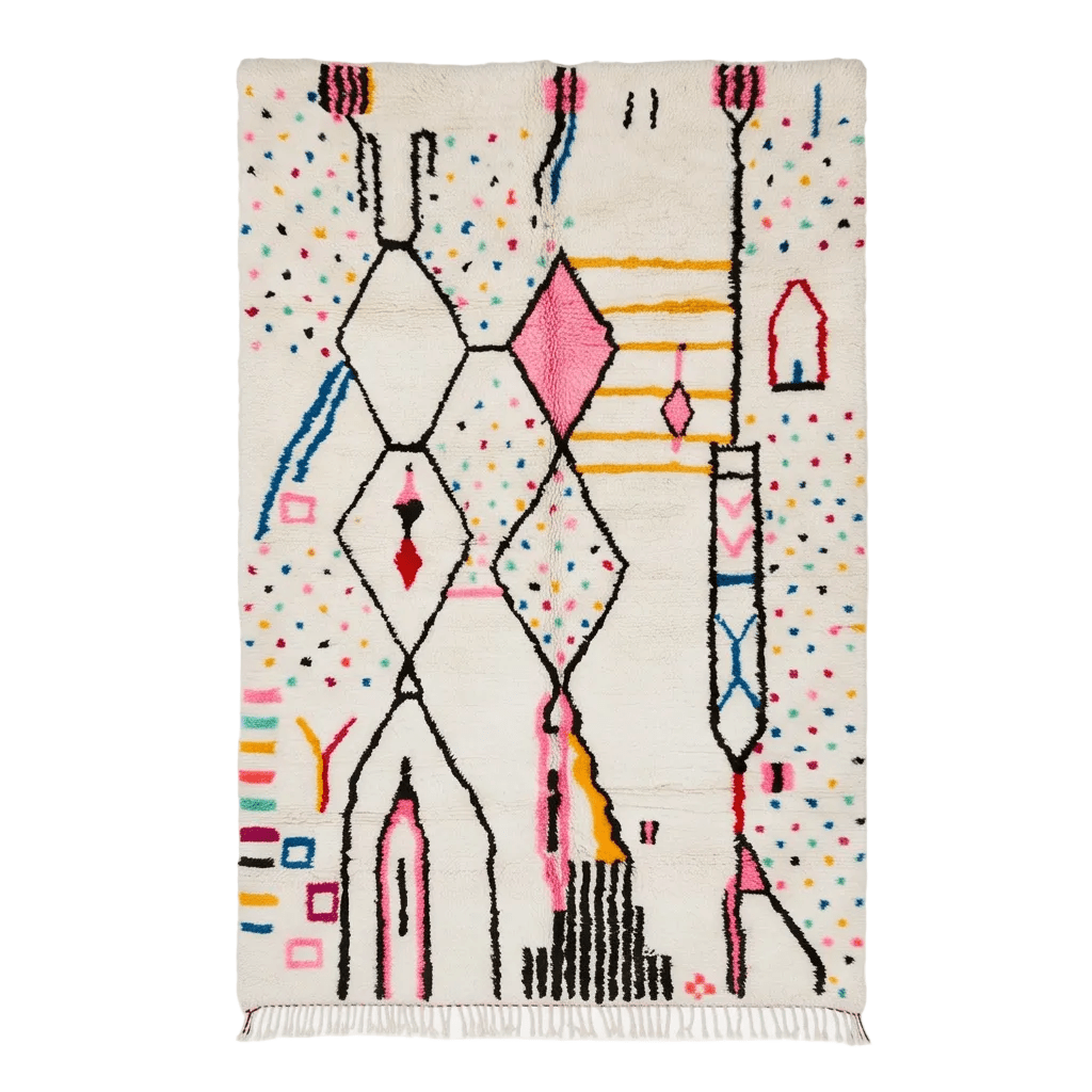 Grand tapis Azilal coloré 200x300 cm