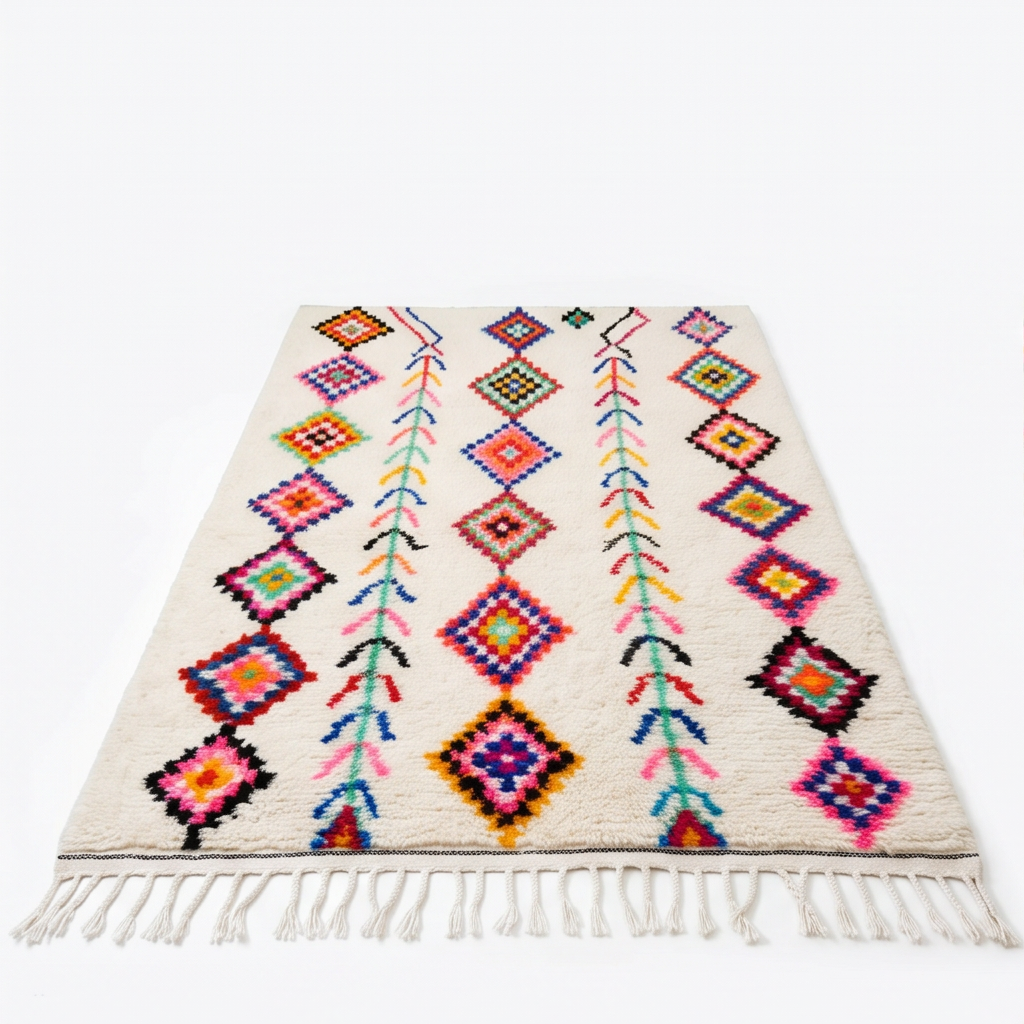 Tapis Azilal losanges et flèches multicolores