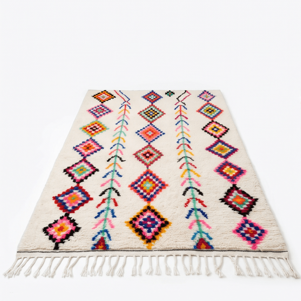 Tapis Azilal losanges et flèches multicolores