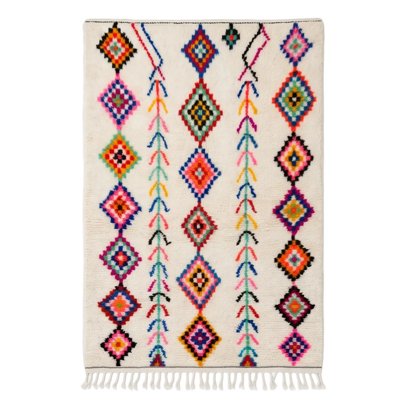 Tapis Azilal losanges et flèches multicolores