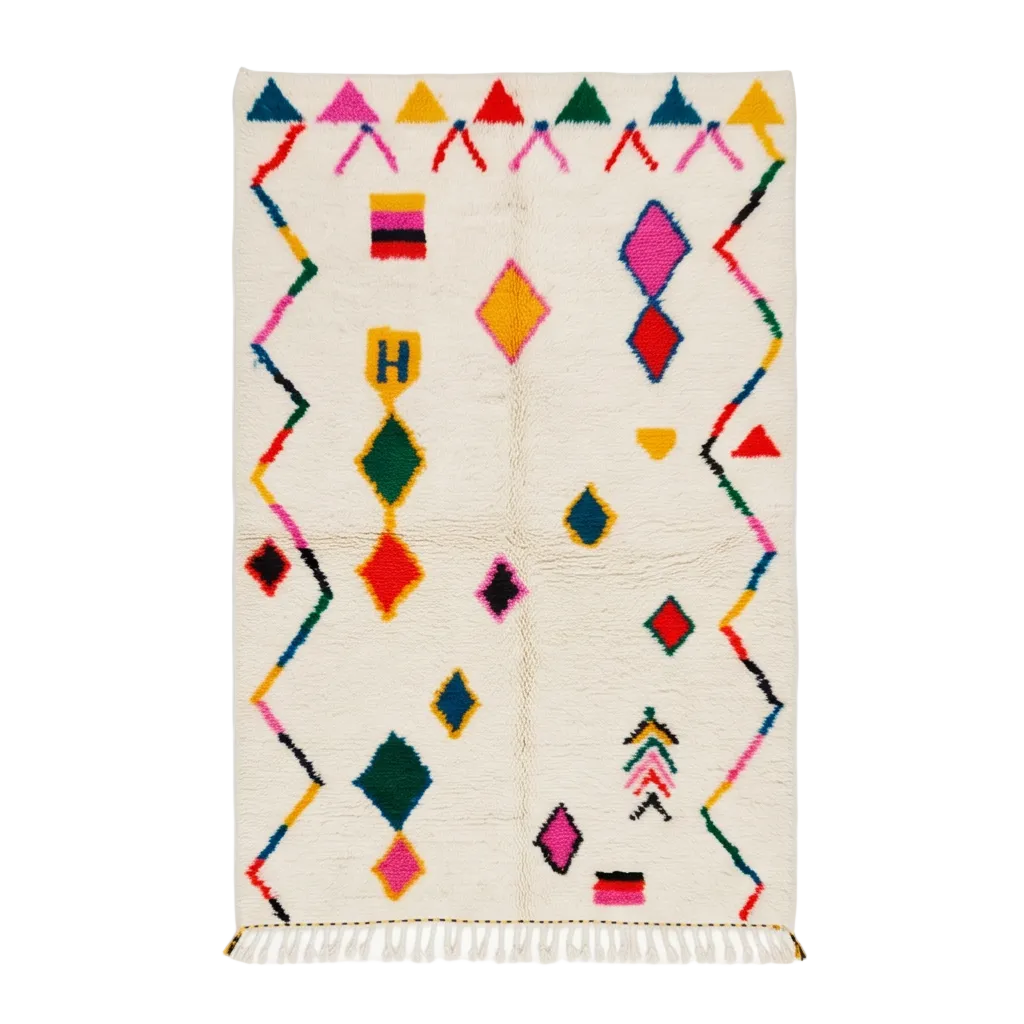 Tapis Azilal à losanges colorés épars