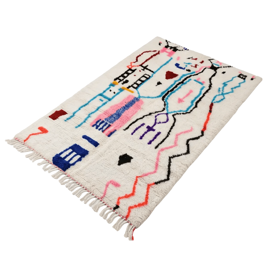 Tapis marocain Azilal multicolore 200x300 cm