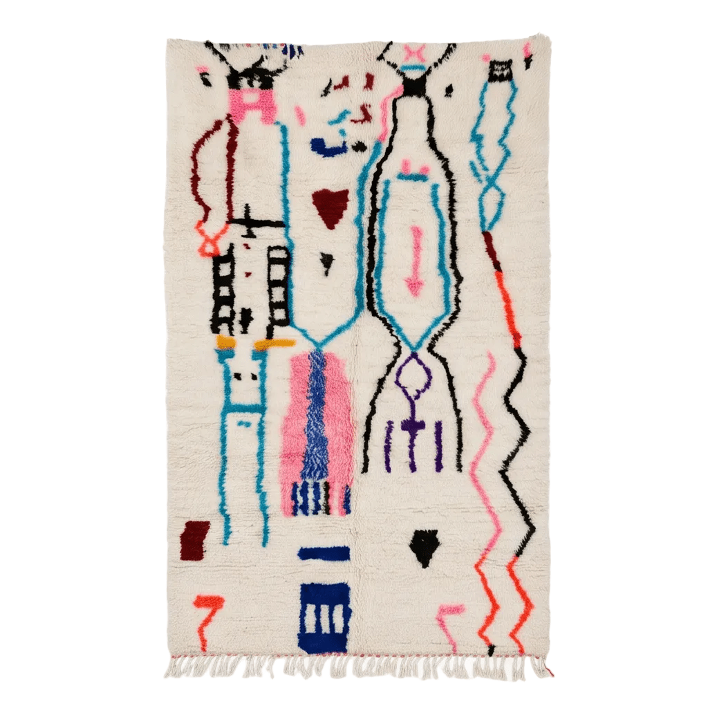 Tapis marocain Azilal multicolore 200x300 cm
